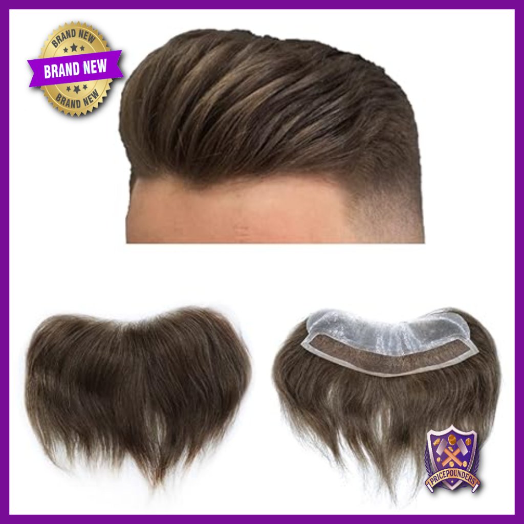 Men's Lace Front Hairpiece, 4x18cm, Indian Human Hair, Receding Hairline